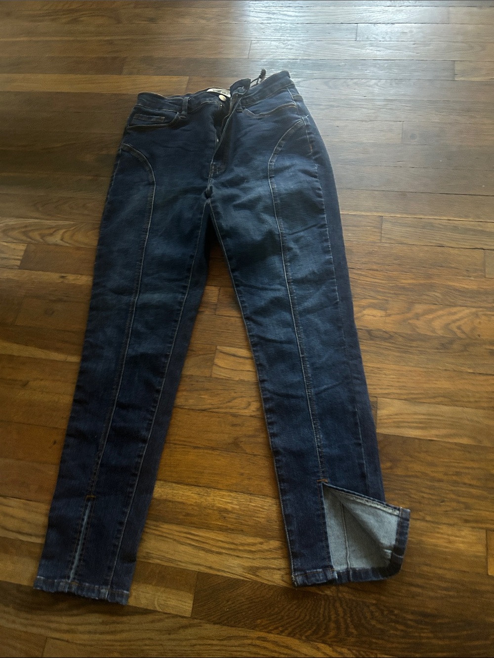 Slim High-Rise Dark Blue Skinny Jeans for Women